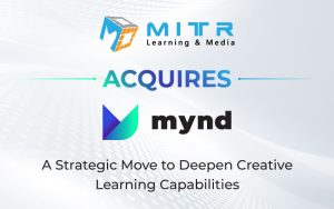 Banner image announcing Mitr’s acquisition of Mynd with a focus on global learning and multimedia capabilities.