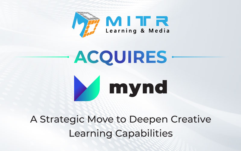 Banner image announcing Mitr’s acquisition of Mynd with a focus on global learning and multimedia capabilities.